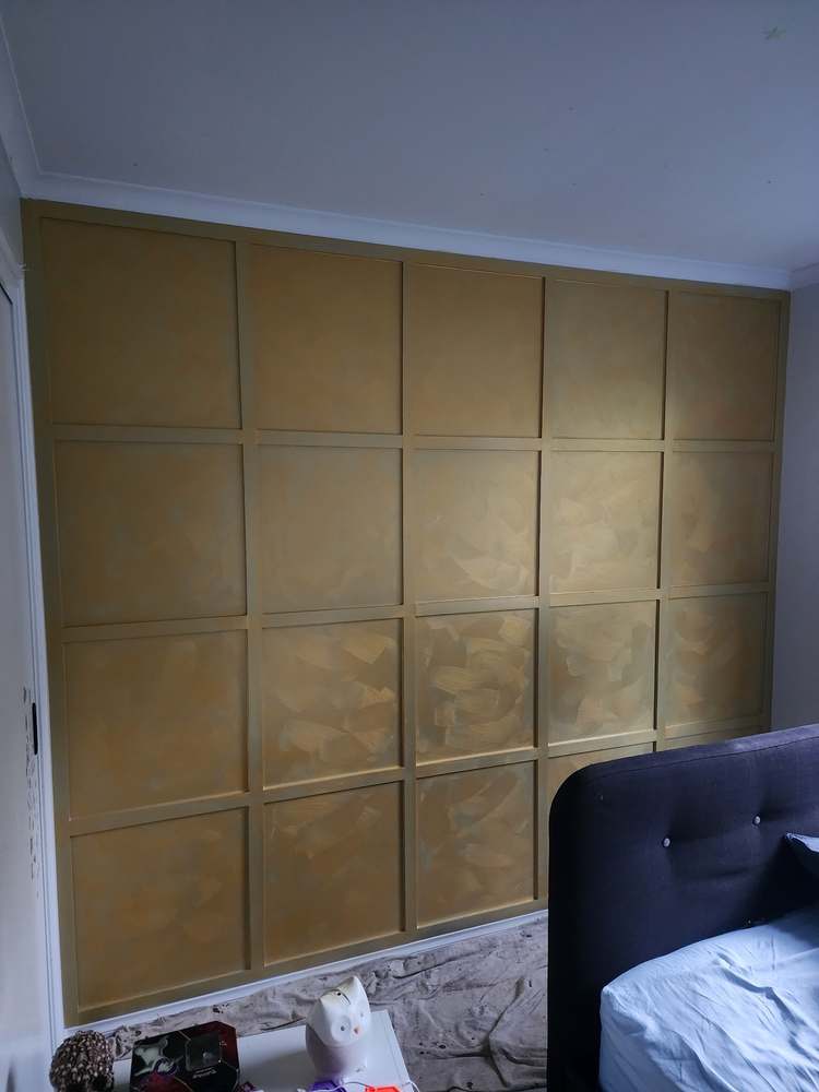 Feature wall prepared for a new finish